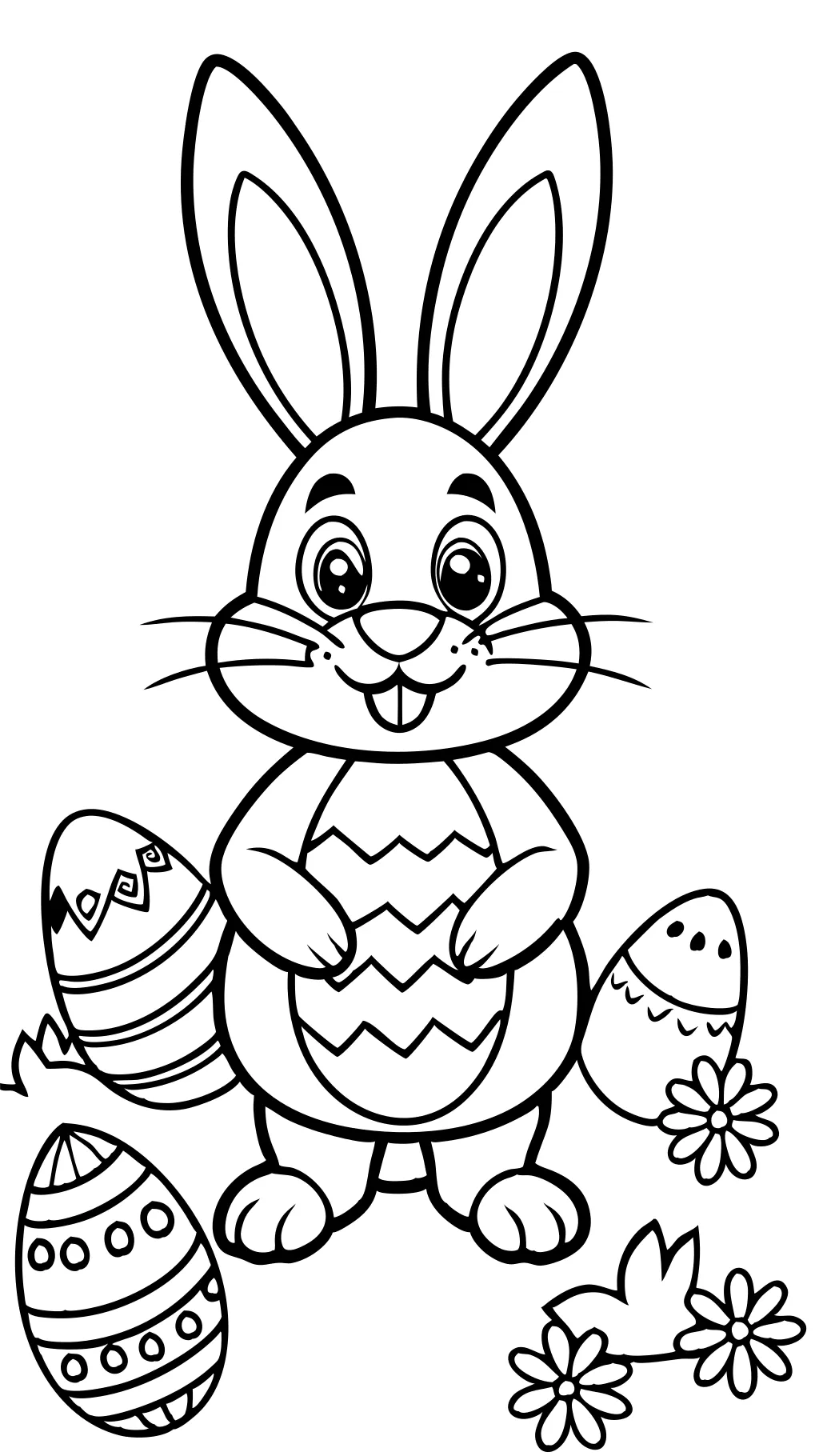 easter bunny and eggs coloring pages